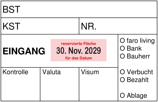 Address stamp without frame